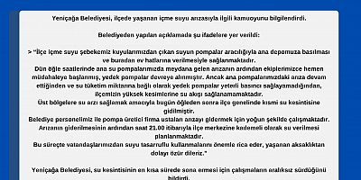 Yeniçağa’da İçme Suyu Arızası – Belediyeden Açıklama