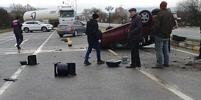 Yeniçağa Sanayi Kavşağında Kaza: Sürücü Hafif Yaralandı